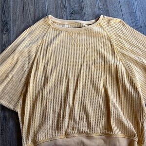 Time and Tru Mustard Yellow Waffle Knit Pullover